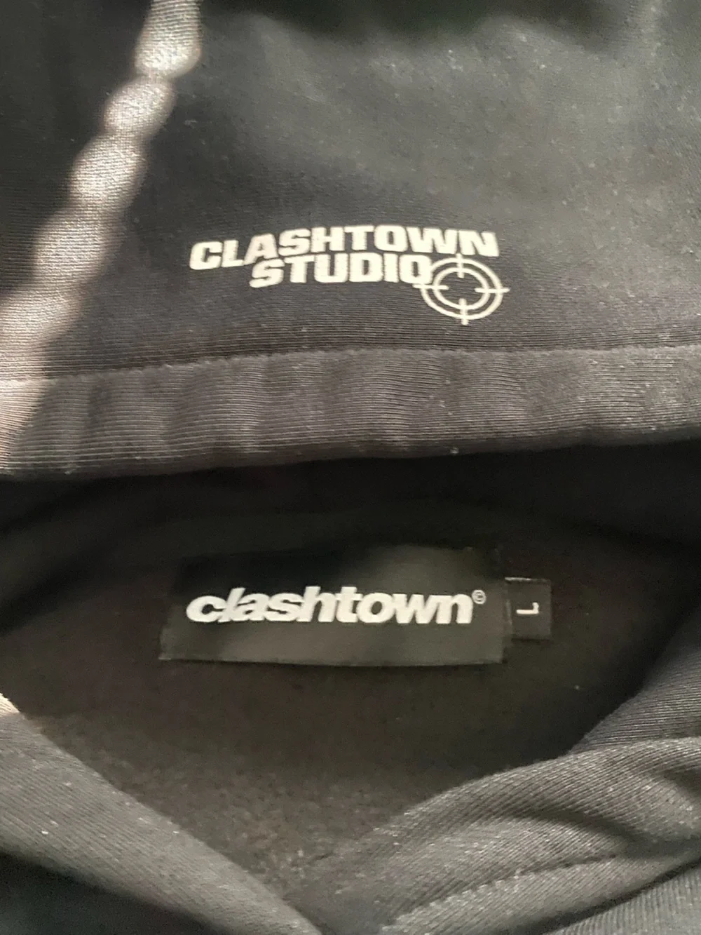 Large Clashtown Black phace2 hoodie